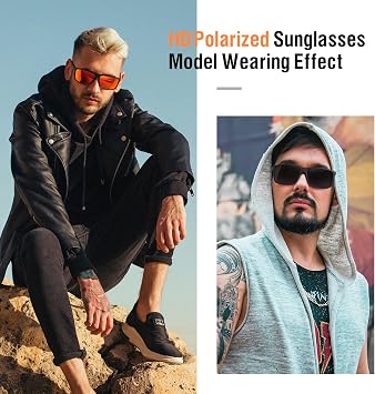 Sunglasses Men Polarized Sunglasses for Mens and Womens,Black Retro Sun Glasses Driving Fishing UV Protection