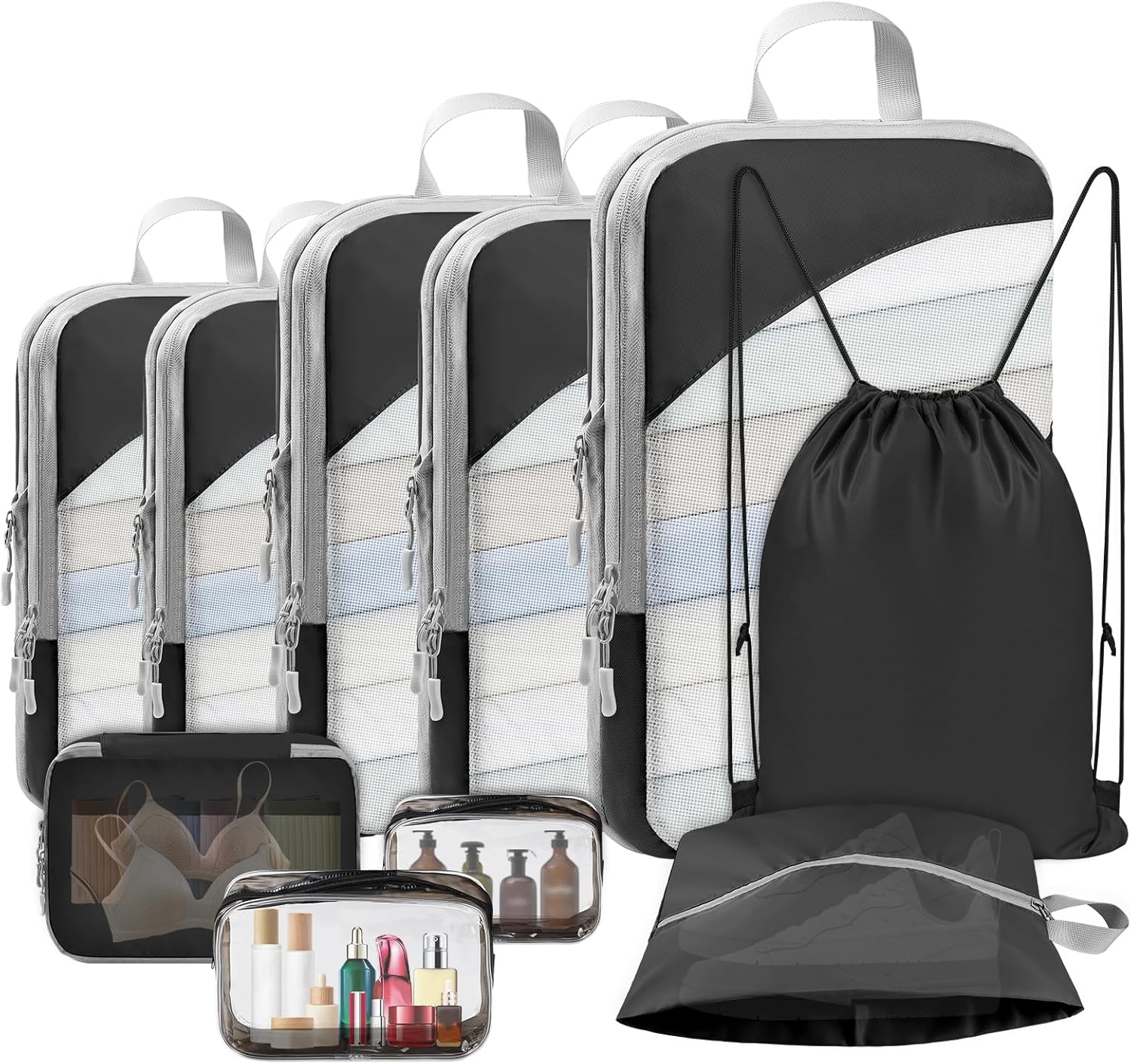 10-Piece Lightweight Compression Packing Cubes for Travel Storage 10-Piece Lightweight Compression Packing Cubes for Travel Storage