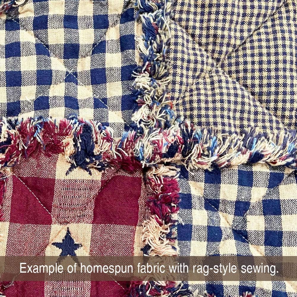 Heritage Navy Blue 2 Cotton Homespun Plaid Fabric by JCS - Sold by The Yard