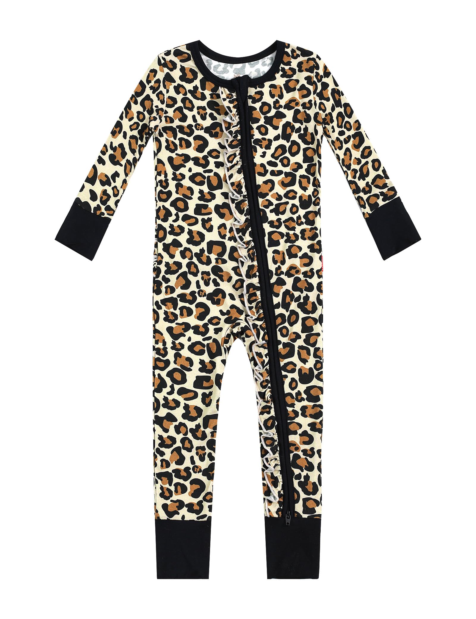 EASWEET Bamboo Viscose Baby Girl Footless Pajamas Ruffled Baby Sleepers with 2 Way Zipper