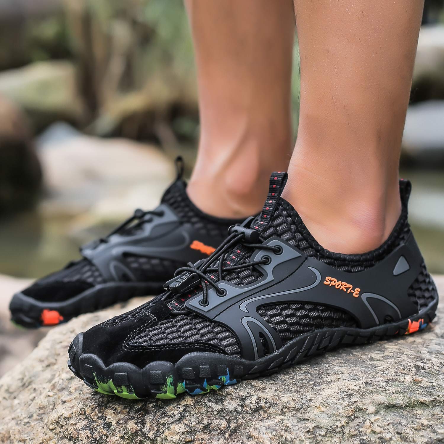 Sandalias Deportivas Trekking Hombres Verano Antideslizante Pescador Playa Zapatos Casuales Transpirable Zapatilla de Senderismo Deportes Montaña y Asfalto Zapatos para Correr Malla