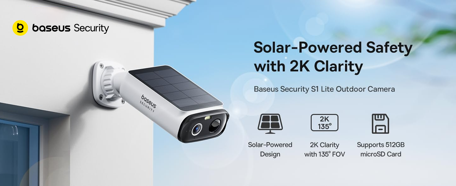 Amazon.com: Baseus Solar Security Cameras Wireless Outdoor S1 Lite