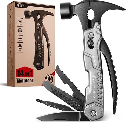 Miniatura 9 de Zune Lotoo Martillo multiherramienta para campamento, multifuncional, martillo de supervivencia 14 en 1, aleación de acero inoxidable, herramienta