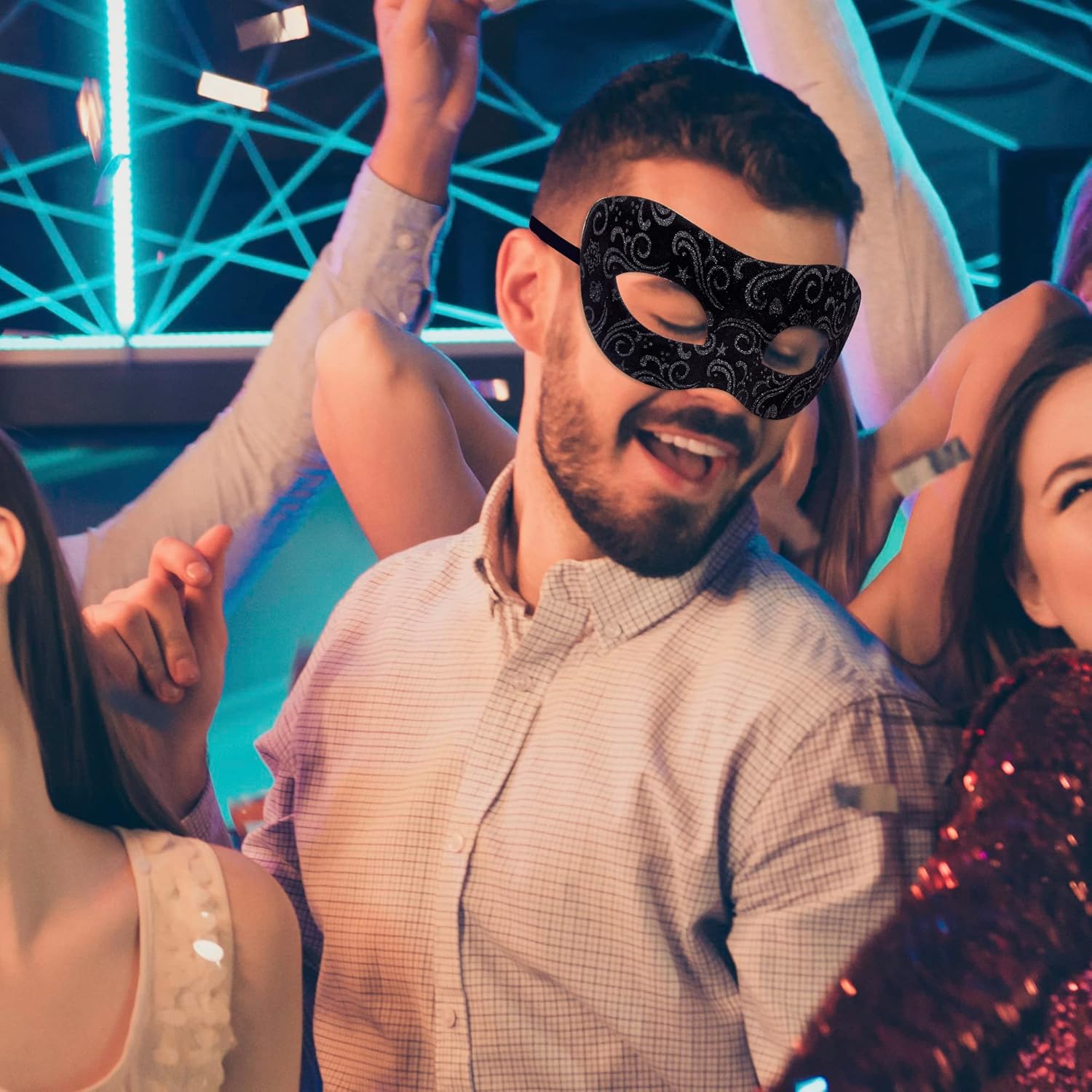 SIQUK Couple Masquerade Masks Metal Venetian Party Mask Halloween Costume Mask Mardi Gras Mask for Couples Women and Men - Image 5