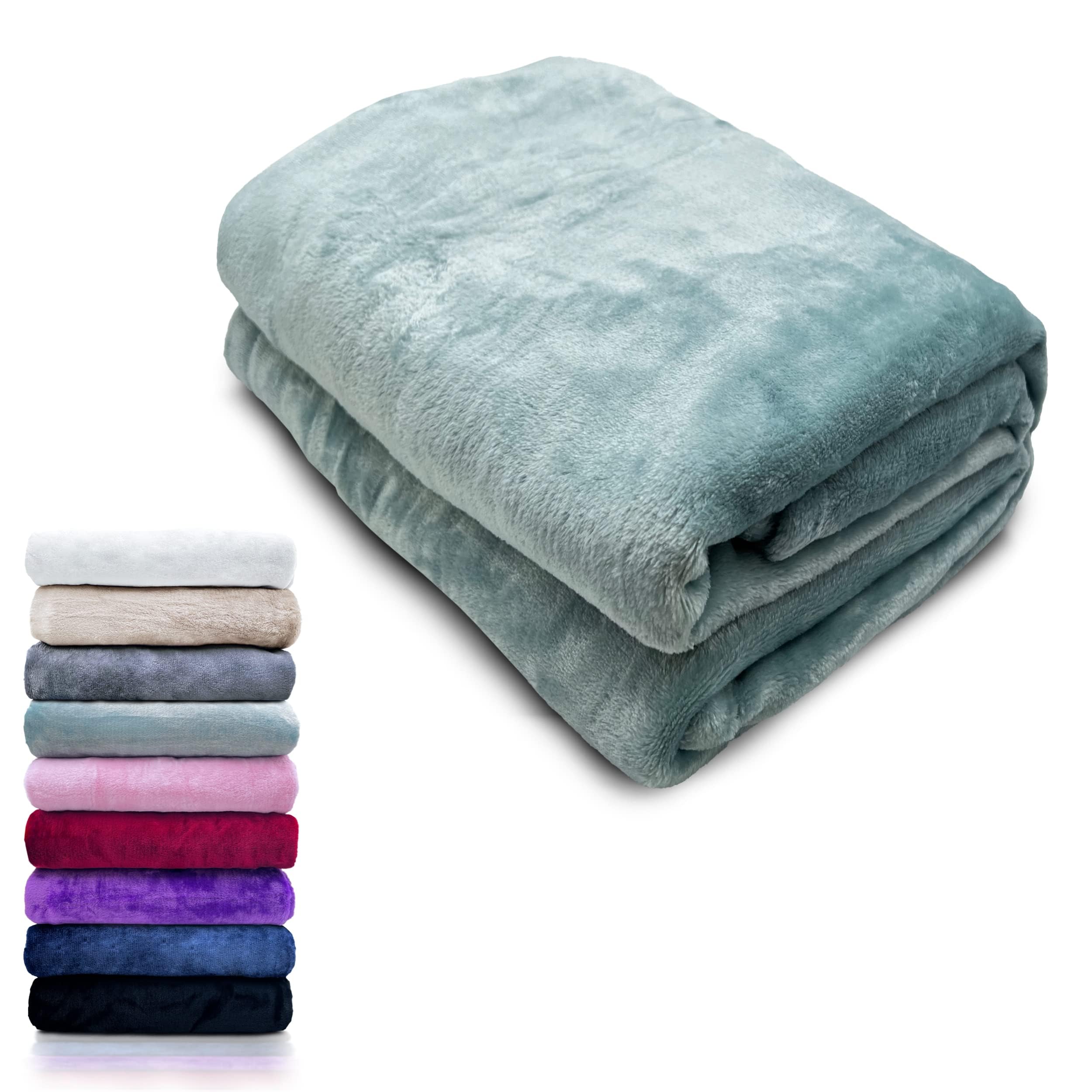 HTE Soft Microfibre Blanket for Sofa and Bed, Super Warm for Adults and Children, Wrinkle Free (Green, 130 x 160 cm)