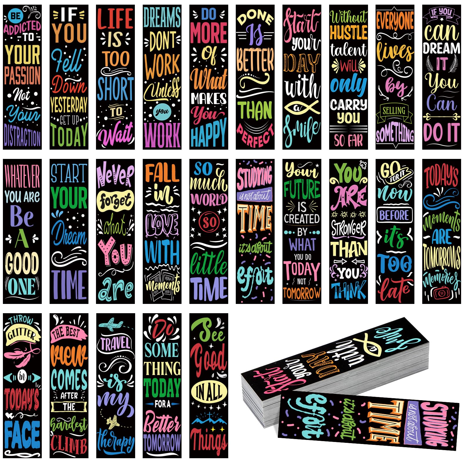 Photo 1 of  Inspirational Bookmarks Motivational Quotes Bookmarks Bulk Double-Sided Printed Encouraging Book Markers Positive Page Markers for Students Teachers School Home Office Supplies