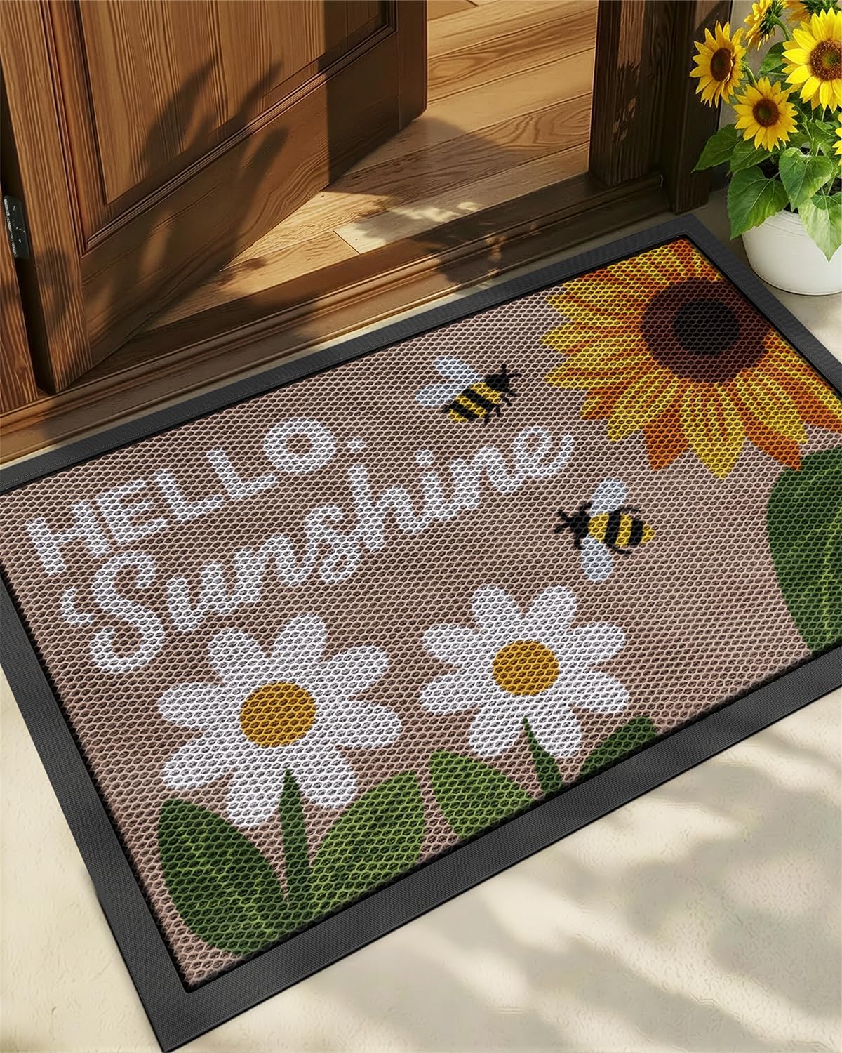 COLOR&GEOMETRY Dirt-trapping mat 43x76, dirt-repellent with a low-profile design. Outdoor doormat, entrance mat, non-slip, easy to clean. Front door mats, YGHY — image 1