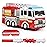 Birchio Small Fire Truck Pinatas Bundle with a Blindfold and Bat(16.1x8x5.1 Inches), Perfect for Firetruck Birthday Decorations, Boys Birthday Party Supplies