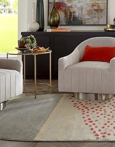 Miniatura 4 de Unique Loom Fars Collection - Alfombra de área - Jordania (8 x 10 pies, ovalada, azulazul claro)