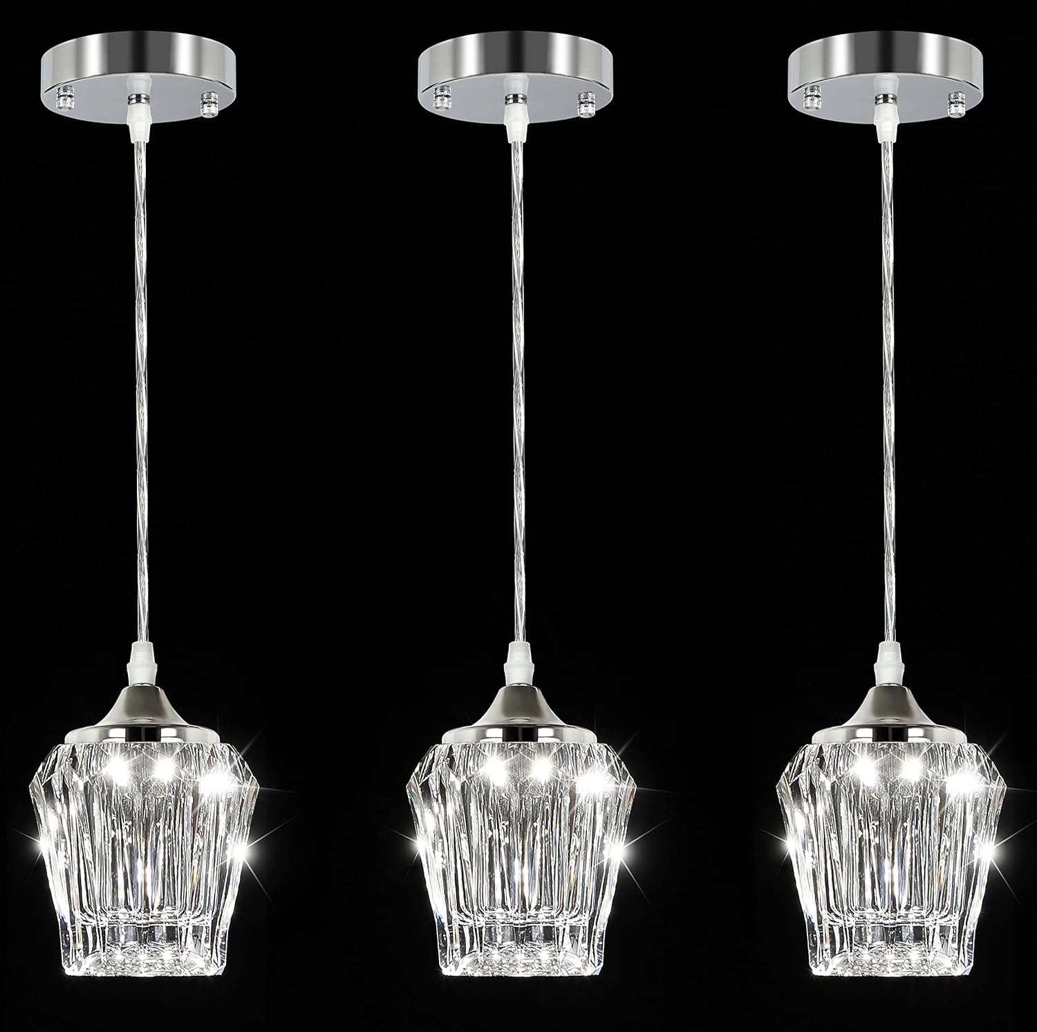 Unicozin 1Light Pendant Light, Modern Acrylic Hanging Light Integrated