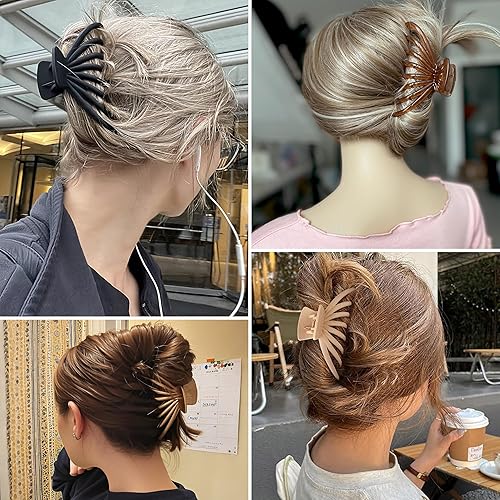 Miniatura 6 de 2 pinzas de metal grandes para cabello grueso, antideslizantes, pinzas de mandíbula de sujeción fuerte para cabello largo, accesorios de peinado de