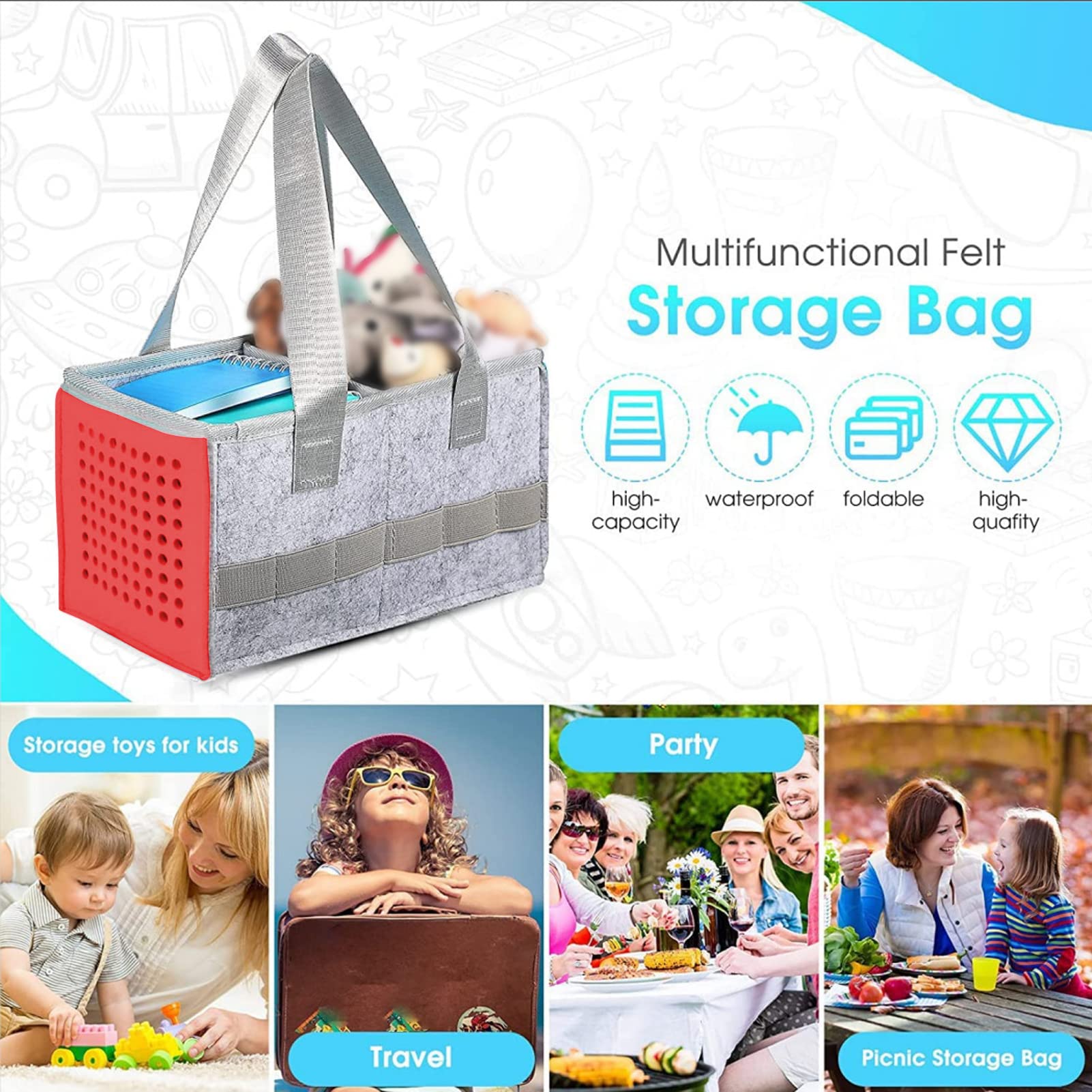 SALALIS Portable Carrying Bag toniebox Carrying case Storage Bag for Tonie Box Starter Set Carrying Case for Tonies Figurines Folding Bag for Toniebox Hard Drive Bags & Cases