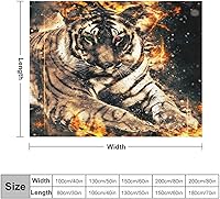 Vista 2 de Tiger with Fire Flannel Fleece Throw Blanket Soft Warm Lightweight Fuzzy Plush Blankets for Bed Couch Sofa 60"x80