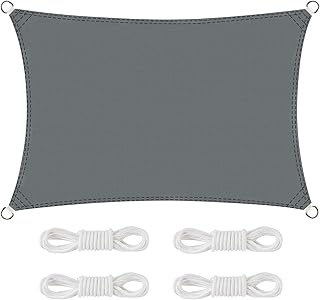 Sonnensegel Rechteckig Wasserdicht UV-Schutz 2 x 3m, Ohne Bohren für Balkon, Terrasse, Garten, Wohnwagen (Grau)