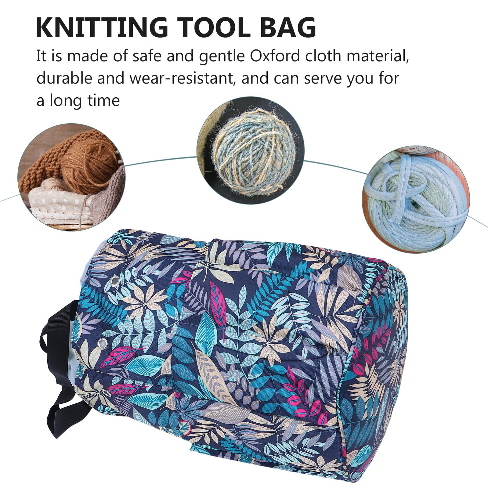 Multifunktionale Oxford Aufbewahrungstasche für Handarbeiten Widerstandsfähige Garn organizer Tasche mit Seitenfach für Häkel Strickzubehör Tragbarer Projekttasche für Garn und