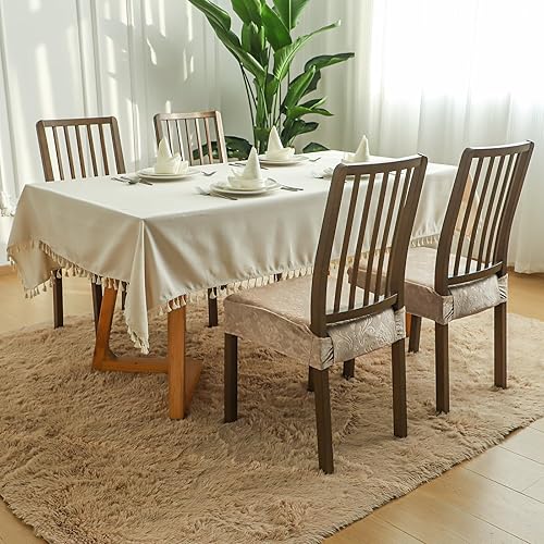 Miniatura 7 de FORCHEER Juego de 6 fundas de asiento para sillas de comedor, fundas elásticas de terciopelo para proteger el asiento, solo para sillas de comedor.