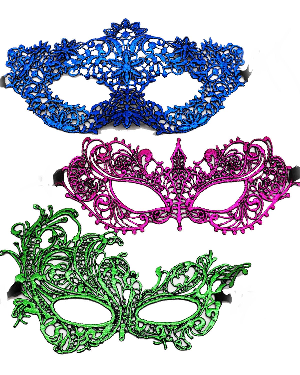 Groumh Black Gold Lace Masks Masquerade Masks for Women Couples,Men Mardi Gras Mask,Adults Party Costume Venetian Dress