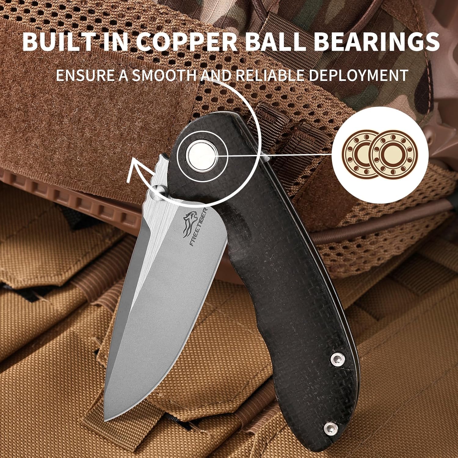 Folding Pocket Knife for EDC, 3.66'' 14C28N Steel Blade Micarta Handle, Survival Knife with Liner-Lock Belt Clip - Sharp EDC knife for Camping, Tactical Knife for Hiking Hunting Gifts for Men Women (Armygreen Handle Black Blade)