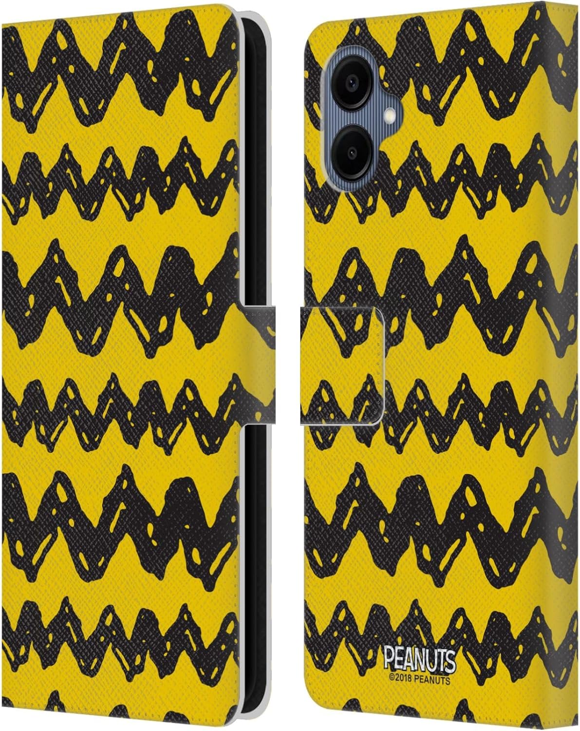 Head Case Designs Officially Licensed Peanuts Patterns Charlie Brown Leather Wallet Case Compatible with Samsung Galaxy A06 4G / 5G