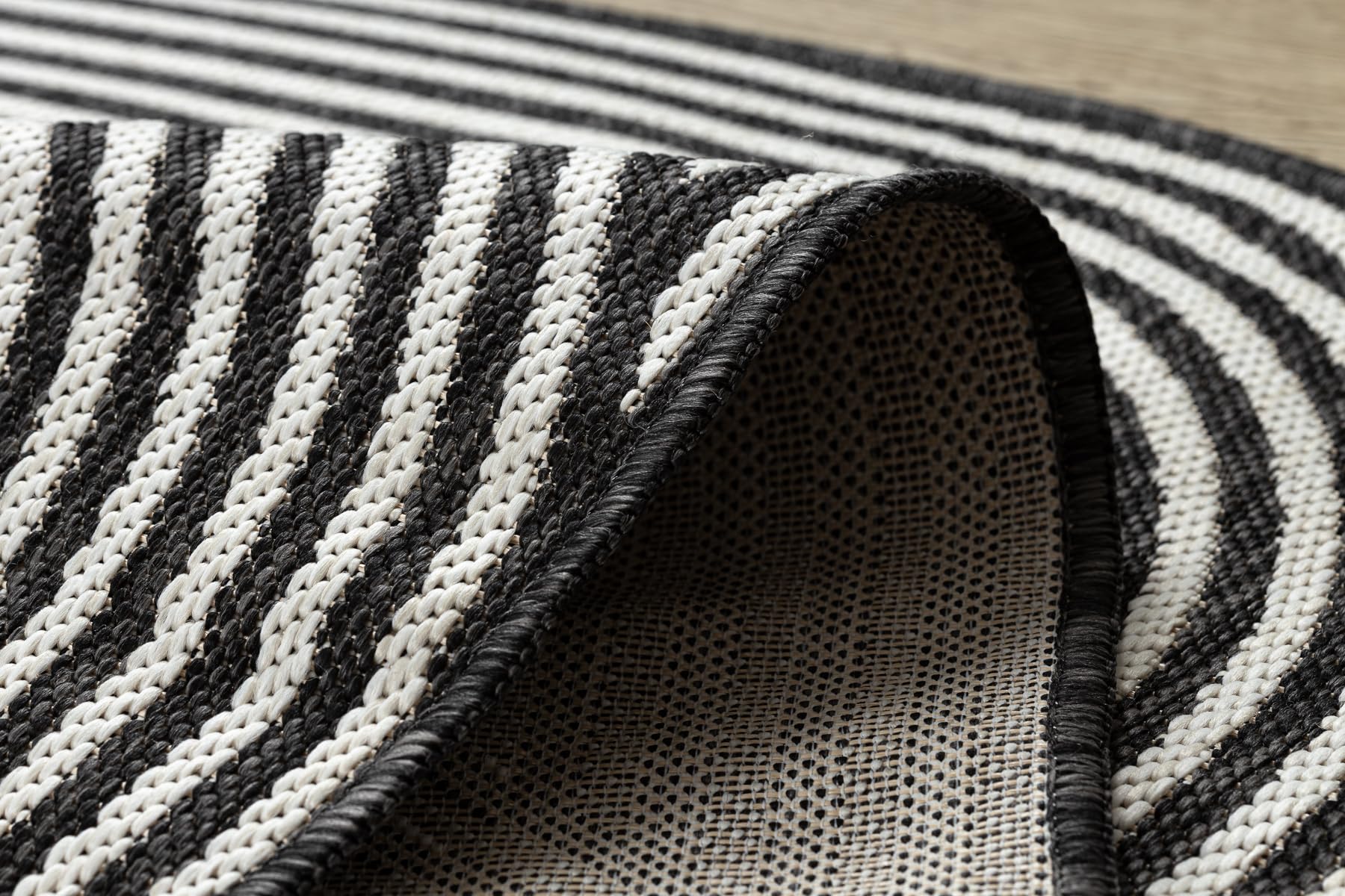 rugsx ORGANIC 1835 Tappeto sisal ecru/nero indoor & outdoor 200x290 cm
