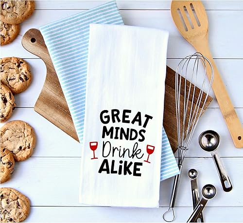 Miniatura 6 de Great Minds Drink Alike  Toalla de cocina o cocina con texto divertido y gracioso saco de harina, decoración de toallas de gran regalo de