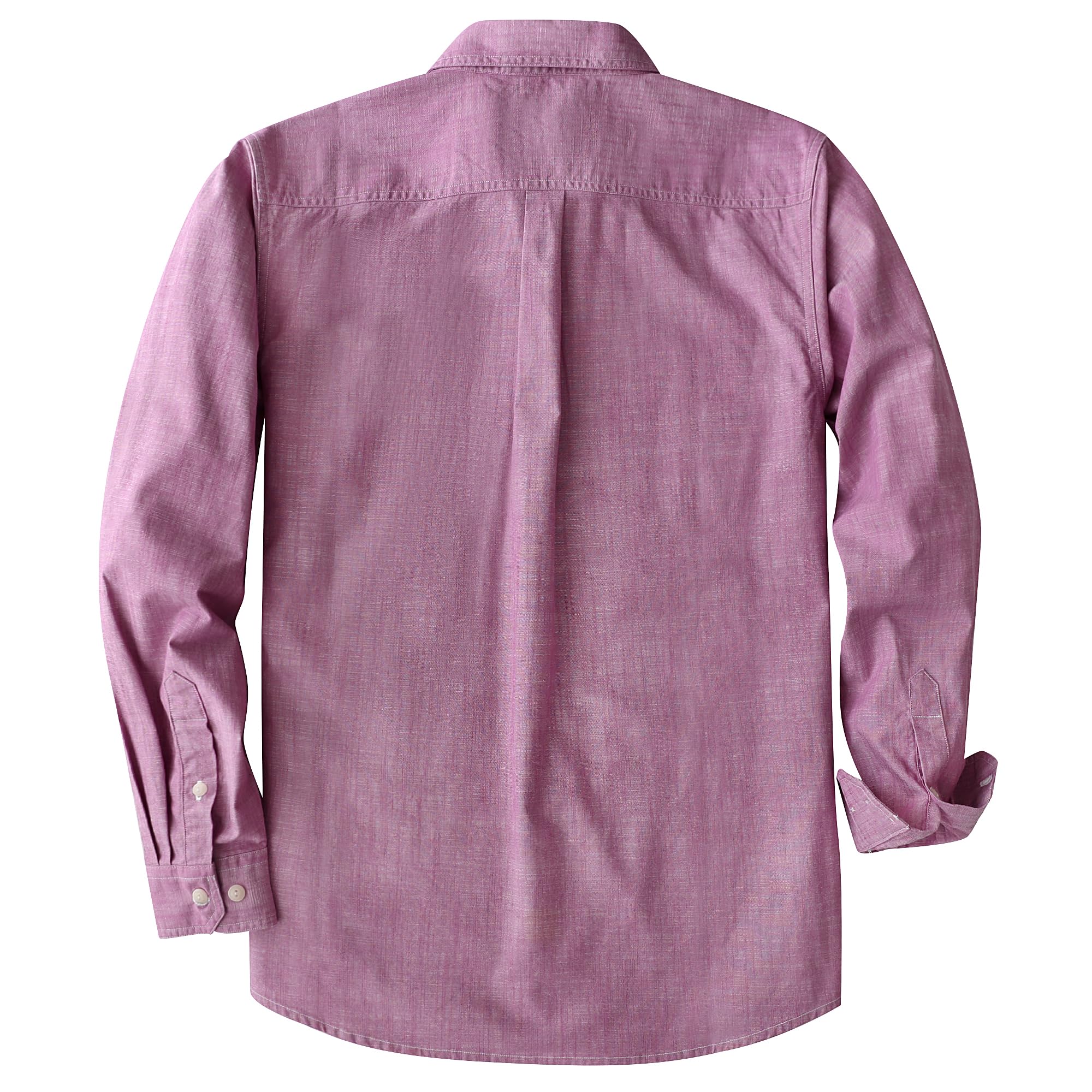 Dubinik® Camisas para Hombre Tela Juvenil Manga Larga Trabajo Casual Botones Vintage Algodon con Bolsillos