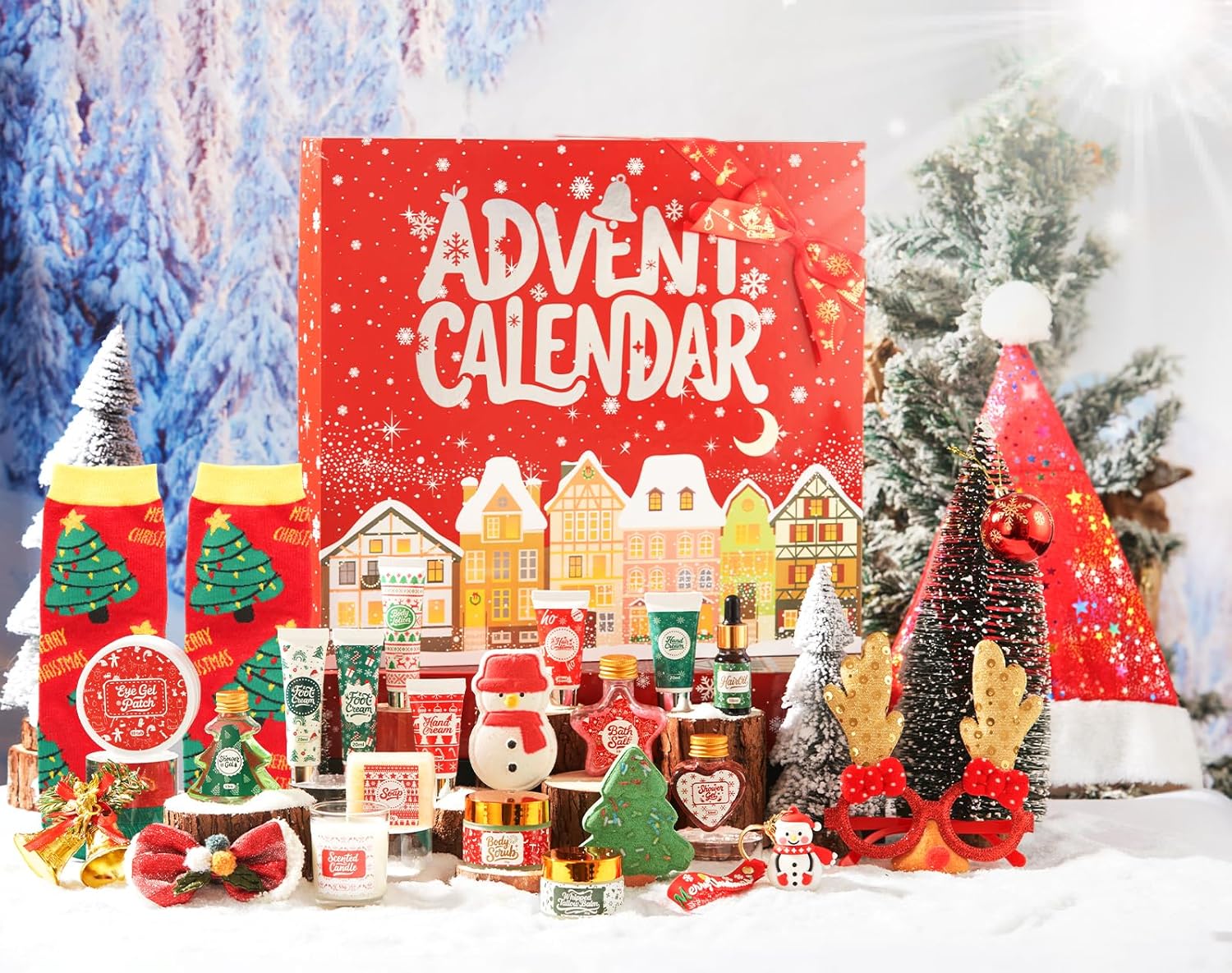 Advent Calendar 2025-24 Days of Christmas Countdown Calendar, Skincare Gift Set, Self Care Beauty Gifts, Christmas Spa Gift Box for Teen Girls and Women - Image 3