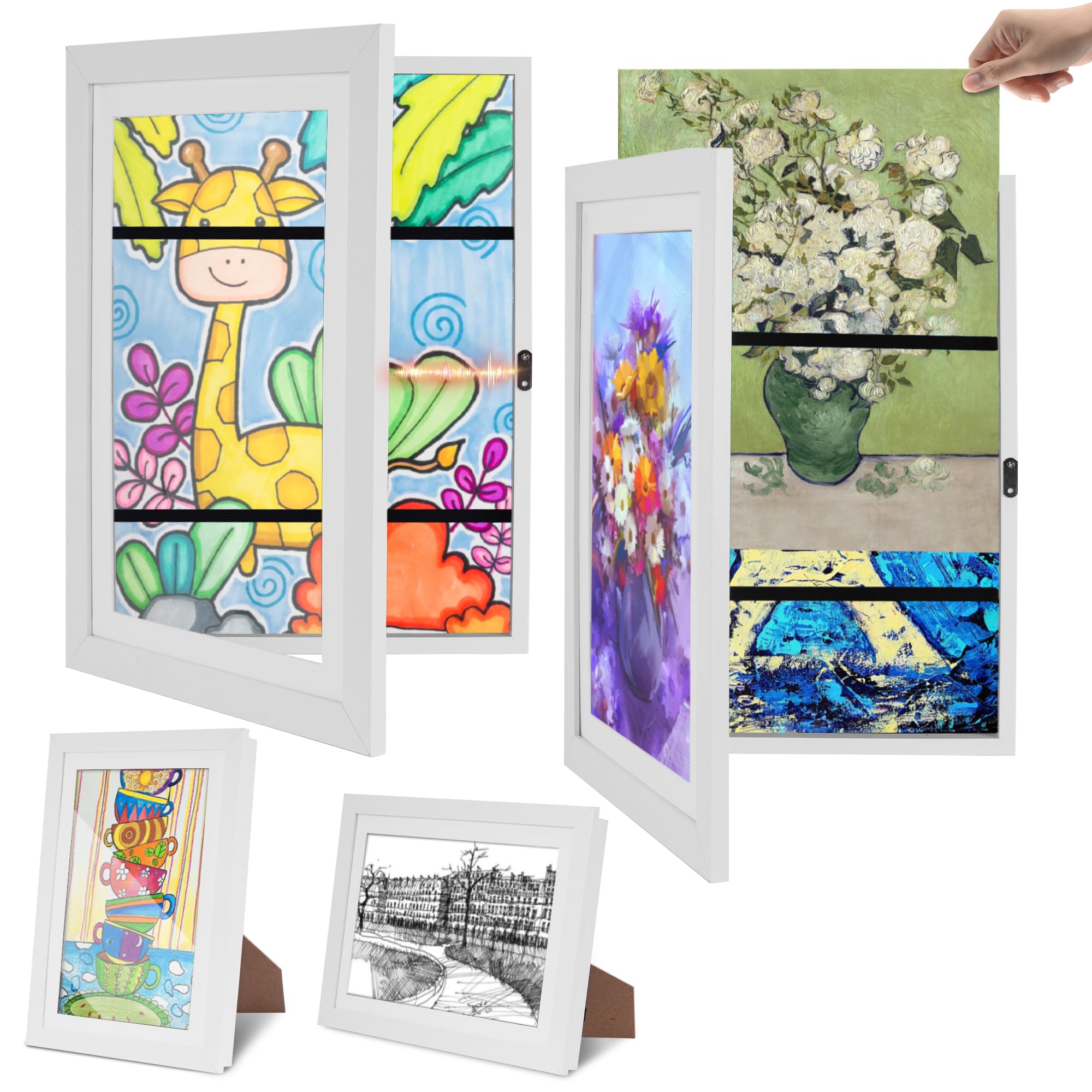 Saldi 2 cornici artistiche per bambini A4 Cornice per arte frontale per