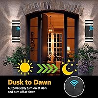 Vista 3 de tewei Juego de 4 Lámparas de Pared para Exterior Modernas, Iluminación de Anochecer a Amanecer, Lámpara de 2 Capas Negra para Exterior, Luces IP65