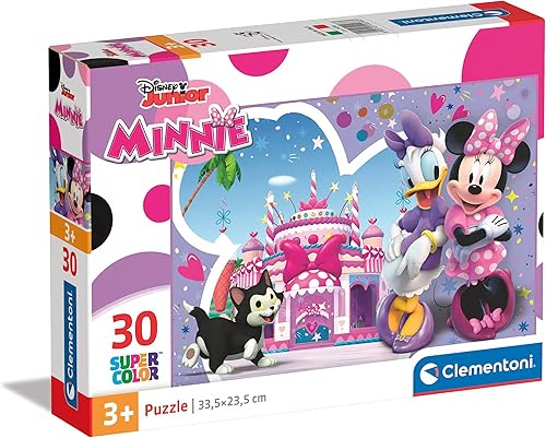 Clementoni - 20268 - Rompecabezas Supercolor Disney Minnie - 30 piezas - Rompecabezas para niños de 3 años