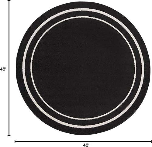 Vista 263 de Nourison Home Essentials - Alfombra contemporánea de 5 x 7 pies, color marfil/negro