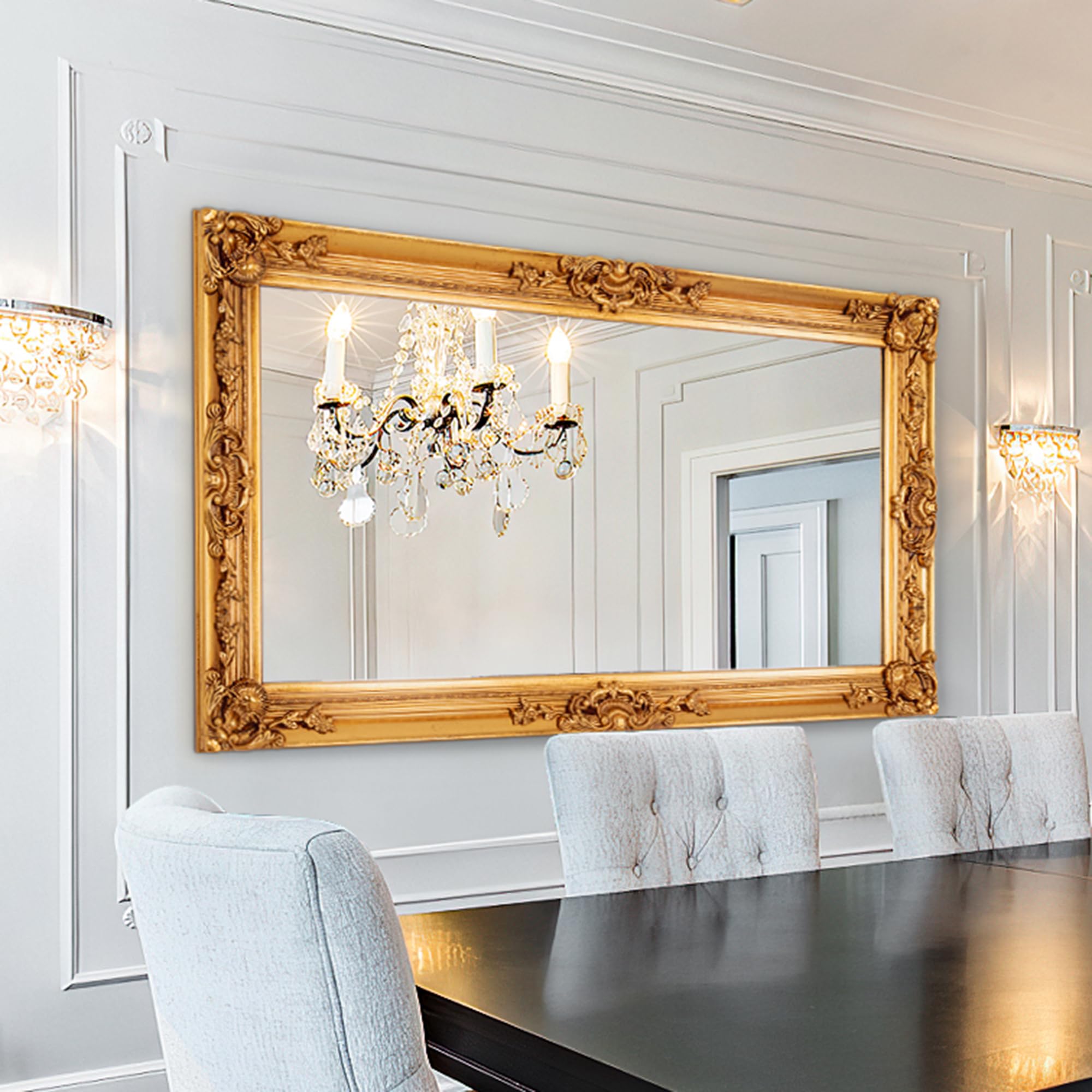 Amazon.com: Chende Gold Mirror for Wall Decor, 49.2