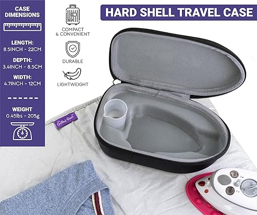 Miniatura 5 de The Quilted Bear Mini plancha  Mini plancha de vapor ligera con placa base de suela de cerámica y medidor de temperatura para uso como plancha de