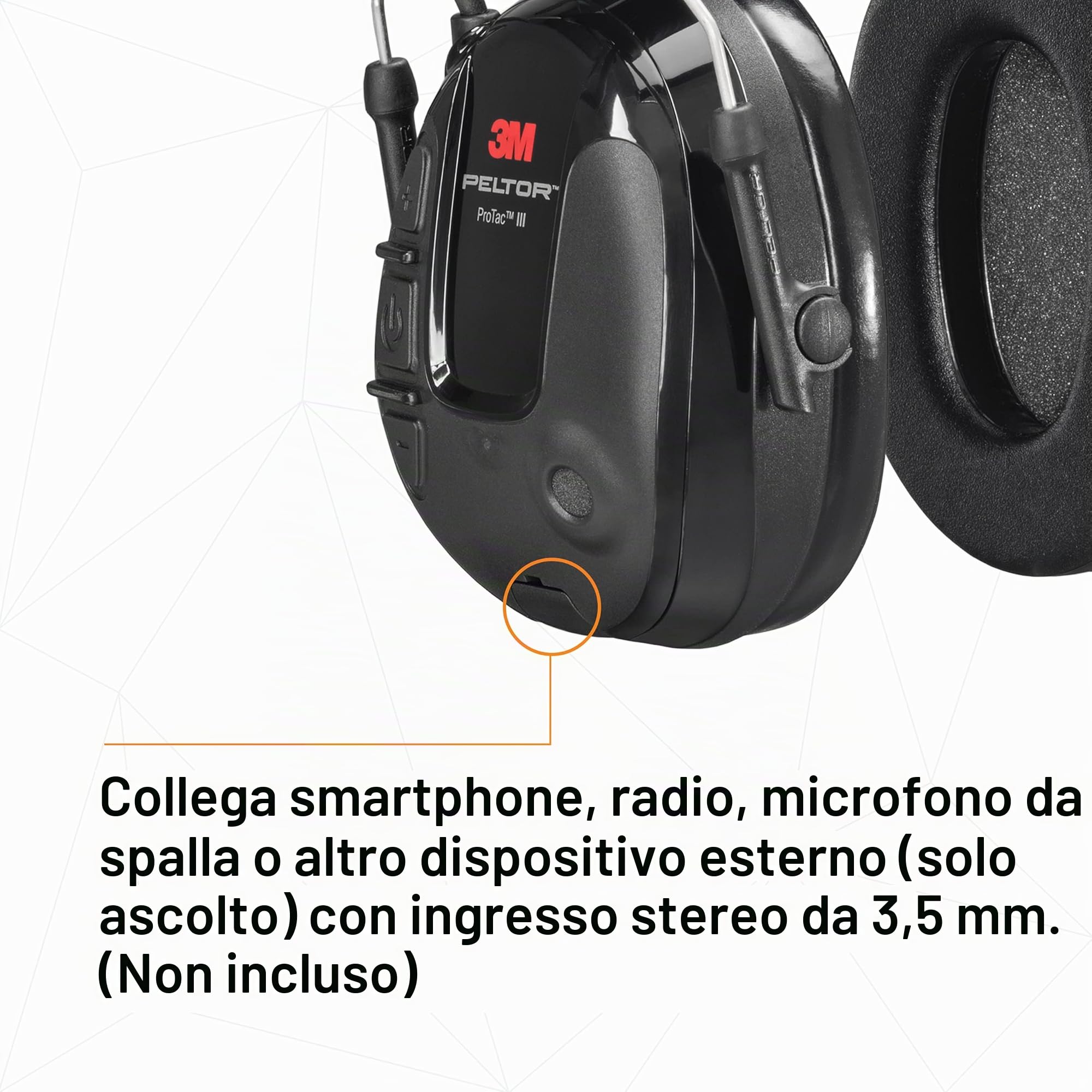 3M™ PELTOR™ ProTac™III Cuffia Protettiva, nero, 32 dB, con bardatura temporale, MT13H221A