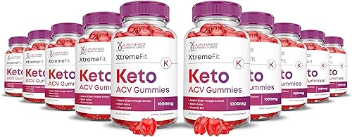 Miniatura 8 de Justified Laboratories Paquete de 5 gomitas Xtreme Fit Keto ACV de 1000 mg veganas sin OMG con jugo de granada raíz de remolacha B12 300 gomitas