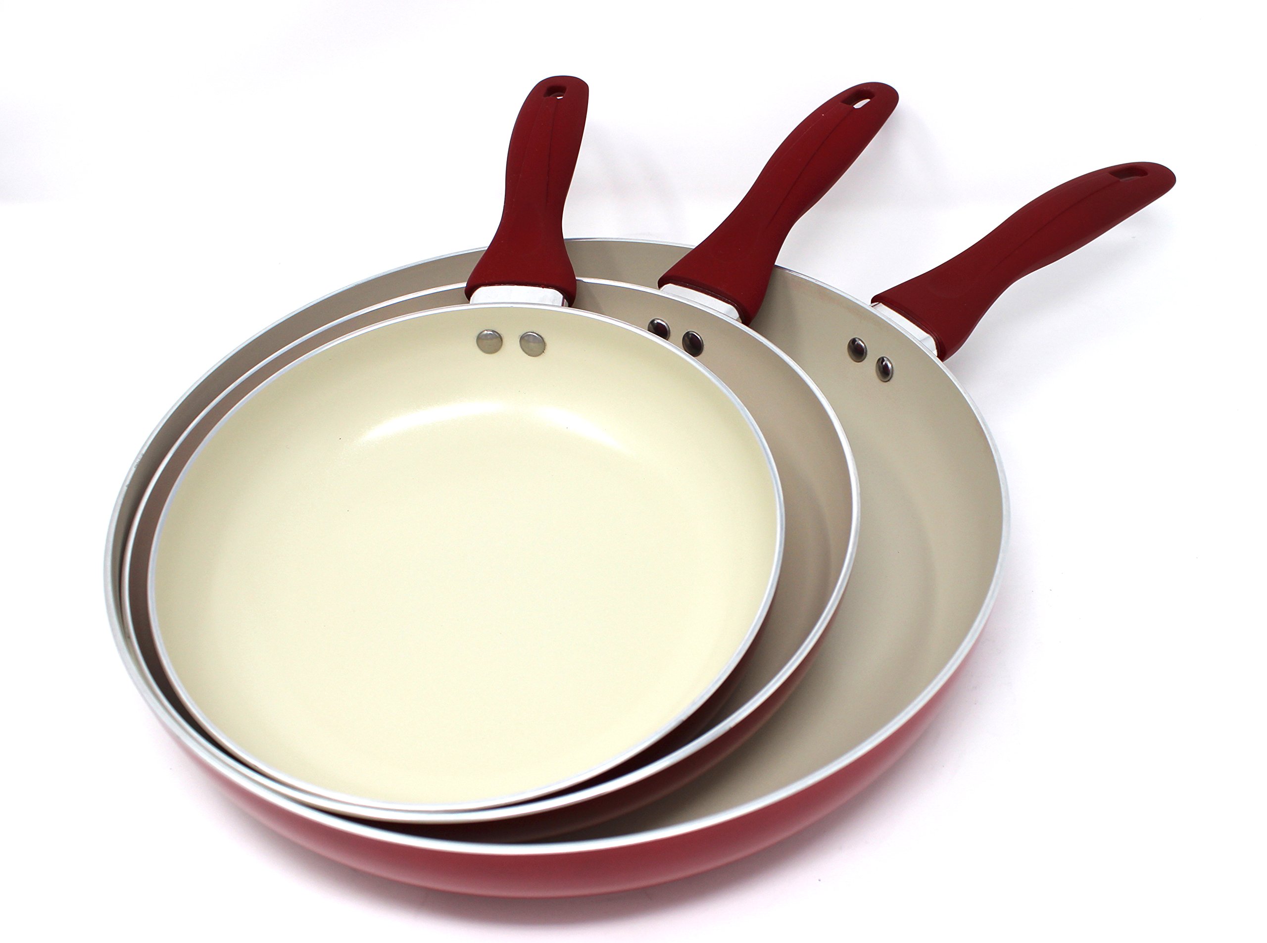 Buy Concord Cookware 3 Piece Ceramic Non Stick Fry Pan Set (Induction