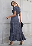 PRETTYGARDEN Women's Summer Wrap Maxi Dress Casual Boho Floral V Neck Short Sleeve Ruffle Hem Split Beach Long Dresses