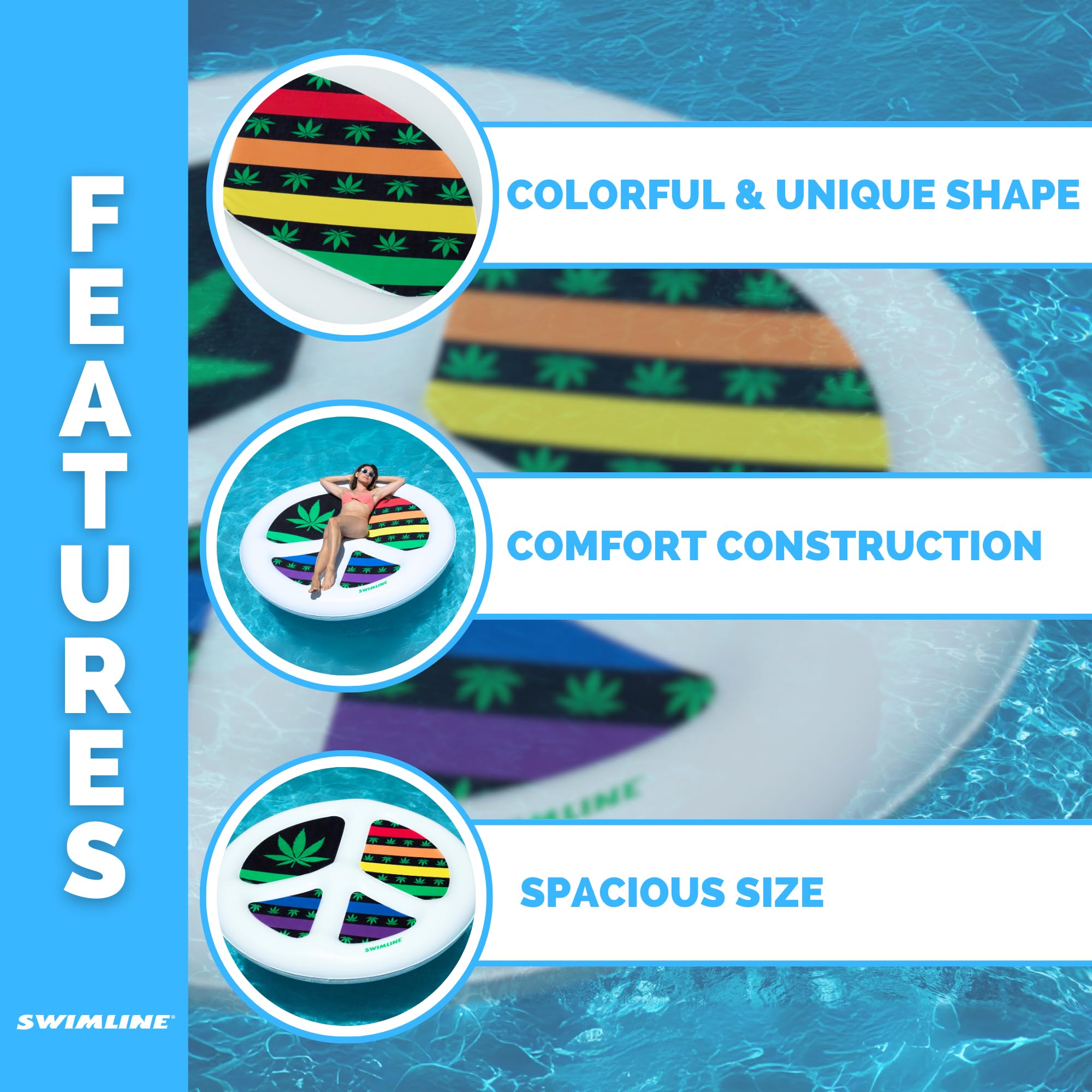 Amazon.com: SWIMLINE Original Peace & Love Island Pool Float
