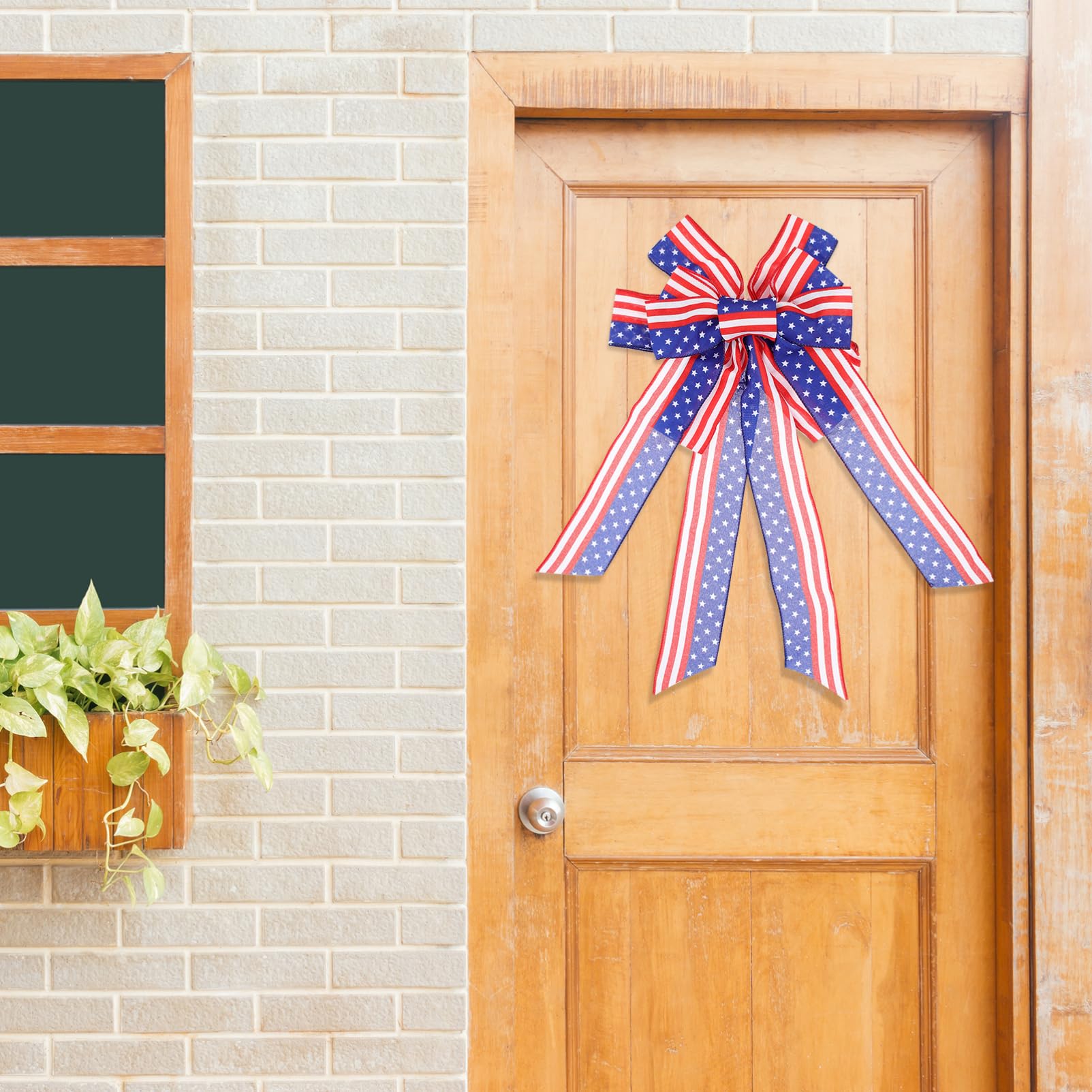 TOPBATHY 4 Pz del dell'indipendenza Fiocchi di Natale Nastro di Raso Pizzo Fiocco Decorativo Decorazione patriottica grucce attaccapanni Decorazione del dell'indipendenza