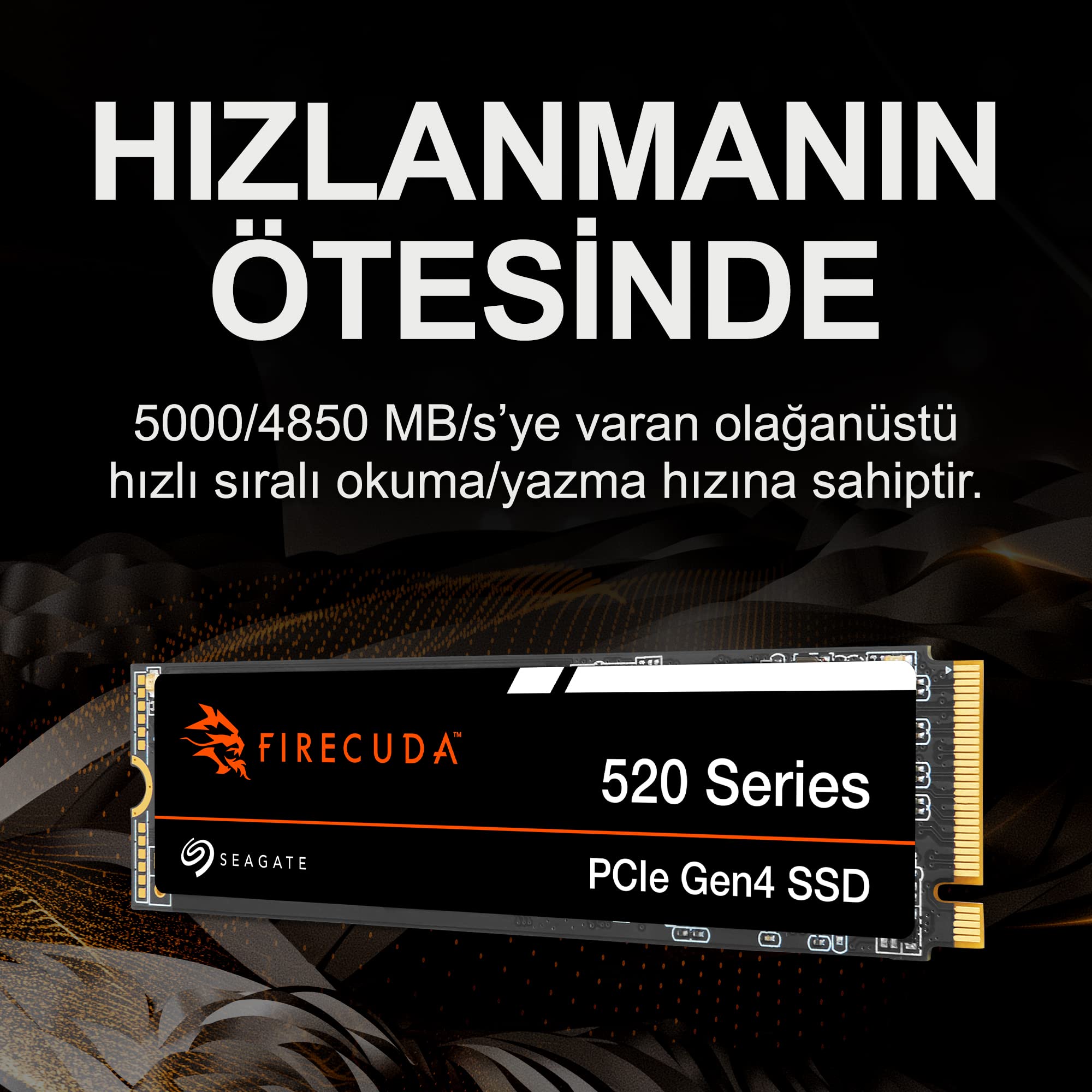 Seagate FireCuda 520, 500 GB, Dahili SSD, M.2 PCIe Gen4 ×4 NVMe