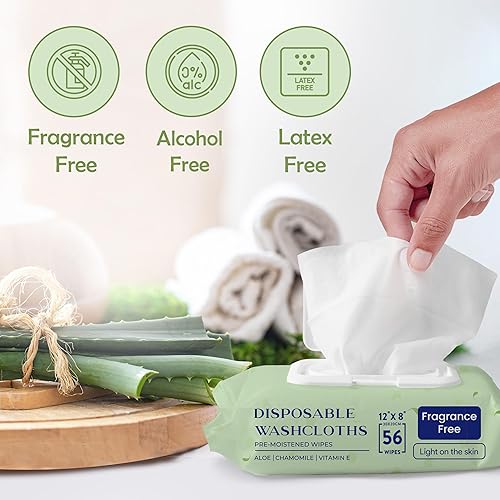 Miniatura 4 de Toallitas húmedas extra grandes para adultos, 2 paquetes de 56 112 unidades toallitas desechables para incontinencia, toallitas para adultos de 12 x