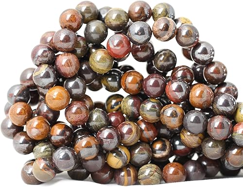 Miniatura 6 de 45 cuentas redondas sueltas de jaspe natural de África de 0.315 pulgadas para hacer pulseras, collares, aretes, joyería, 1 cuerda de 15 pulgadas