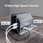 Vertical MacBook Station d'accueil, PULWTOP Station d'accueil pour Mac mini avec cas M.2 NVMe pour MacBook Pro/Air, 4K@60Hz HDMI, 2USB C 10Gbps, SD/TF, 100W PD, RJ45, 2 USB A pour les ordinateurs portables Windows