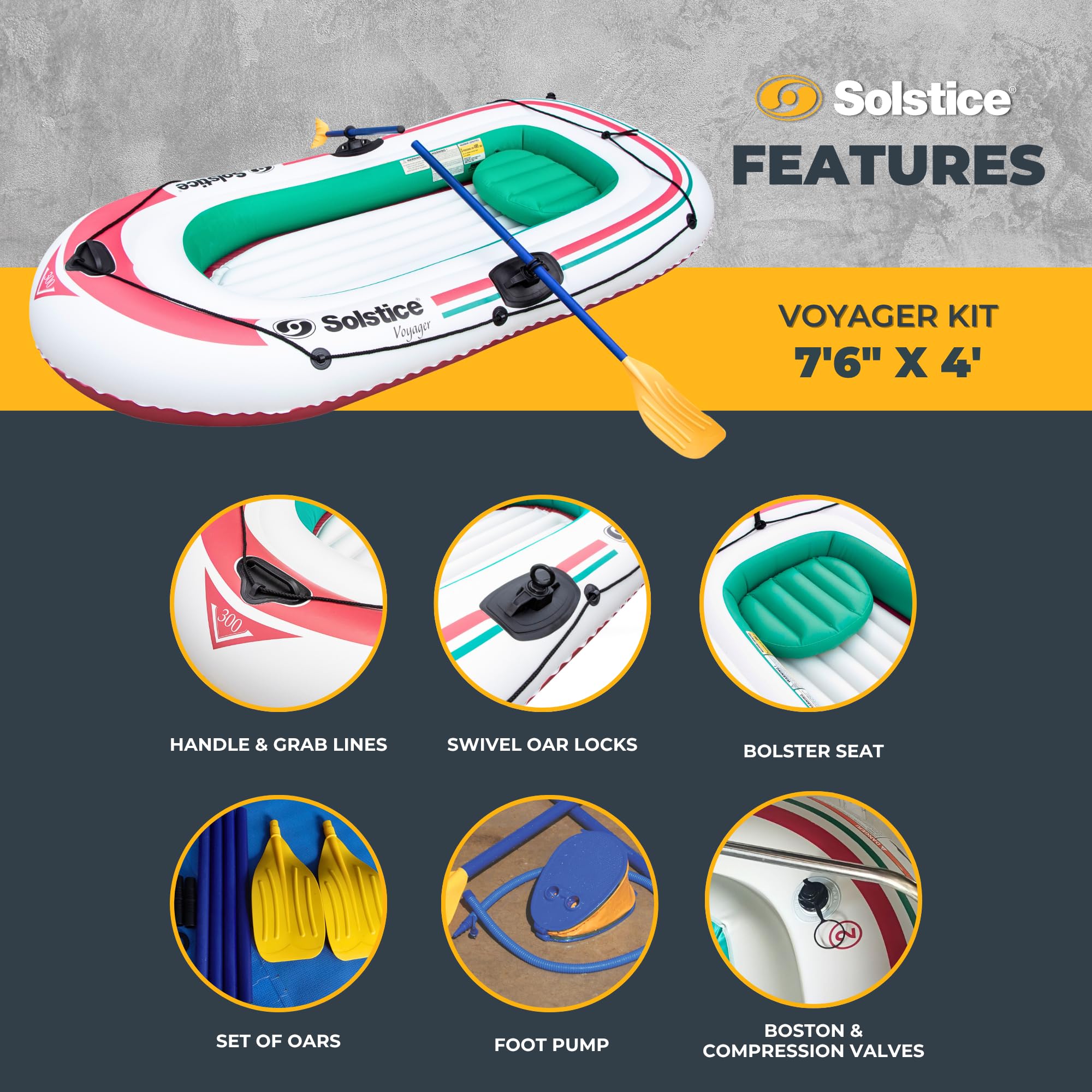 Snapklik.com : SOLSTICE Inflatable Boat For Lakes, Rivers & Beaches ...