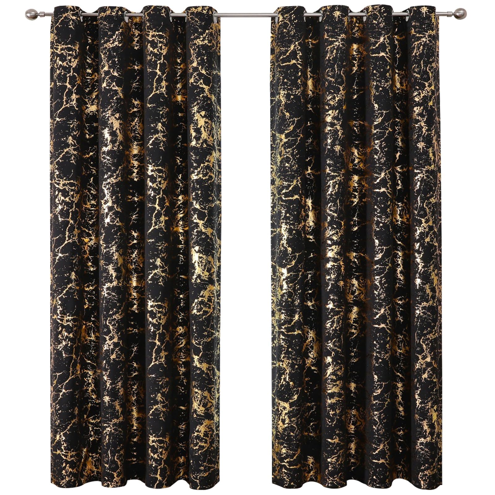 Rideau occultant 65 x 160 cm effet lin noir pour chambre et salon