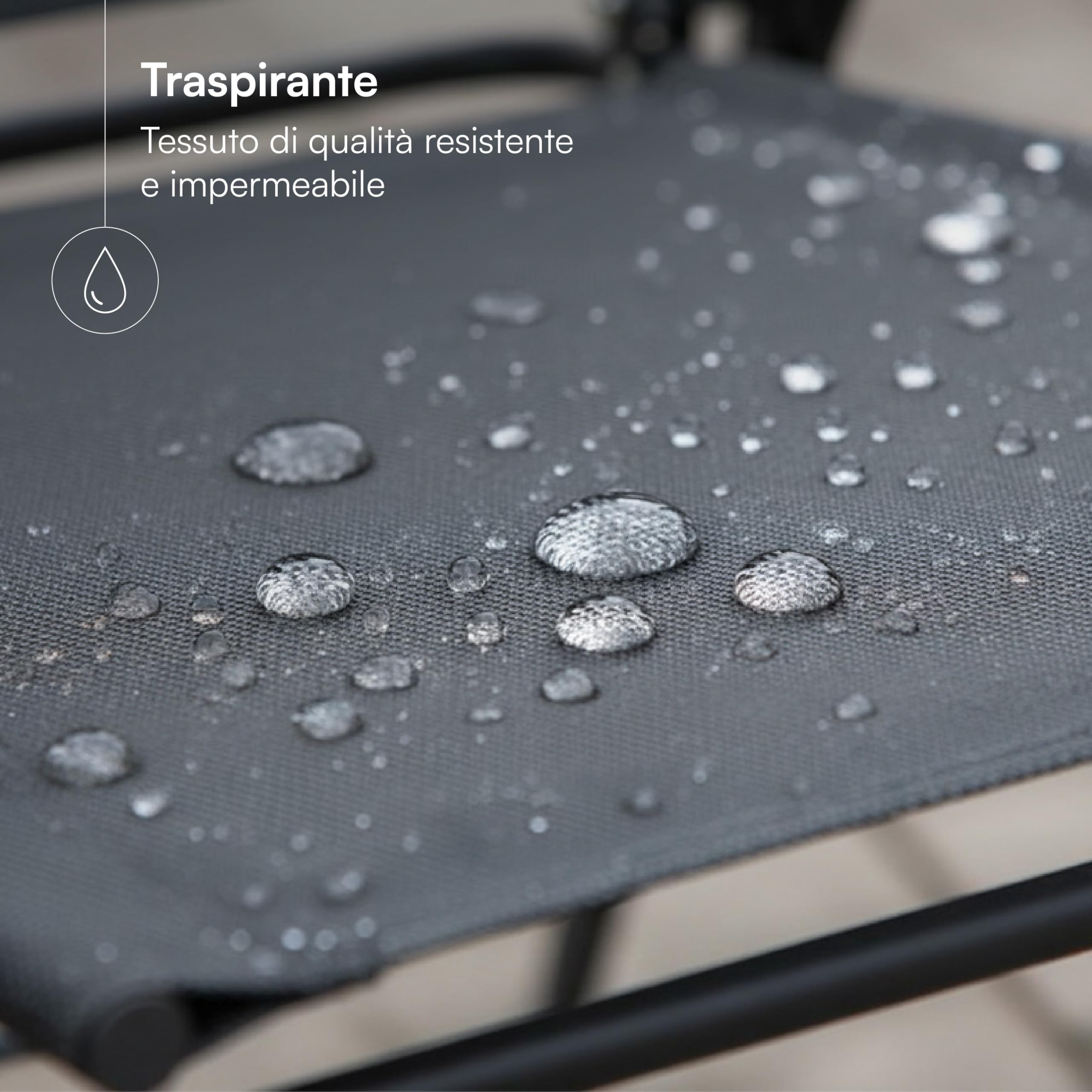 Baroni Home Lot de 4 chaises de jardin pliantes avec accoudoirs, chaises d'extérieur pliables et peu encombrantes, tissu respirant et imperméable, idéales pour terrasse, balcon et jardin (4, noir)