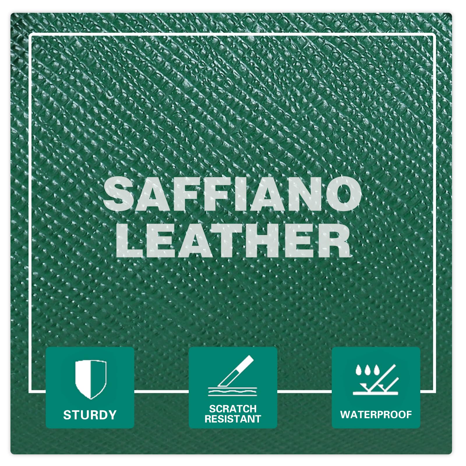 Hiram Étui de voyage en cuir Saffiano fait à la main pour montres et bracelets (vert)