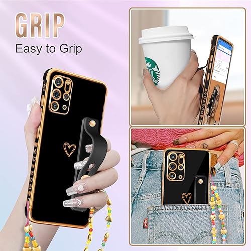 Miniatura 5 de Likiyami Funda para Samsung Galaxy S20 Plus (3 en 1) con diseño de corazón para mujeres y niñas, bonita estética femenina, de lujo, bonita con lazo