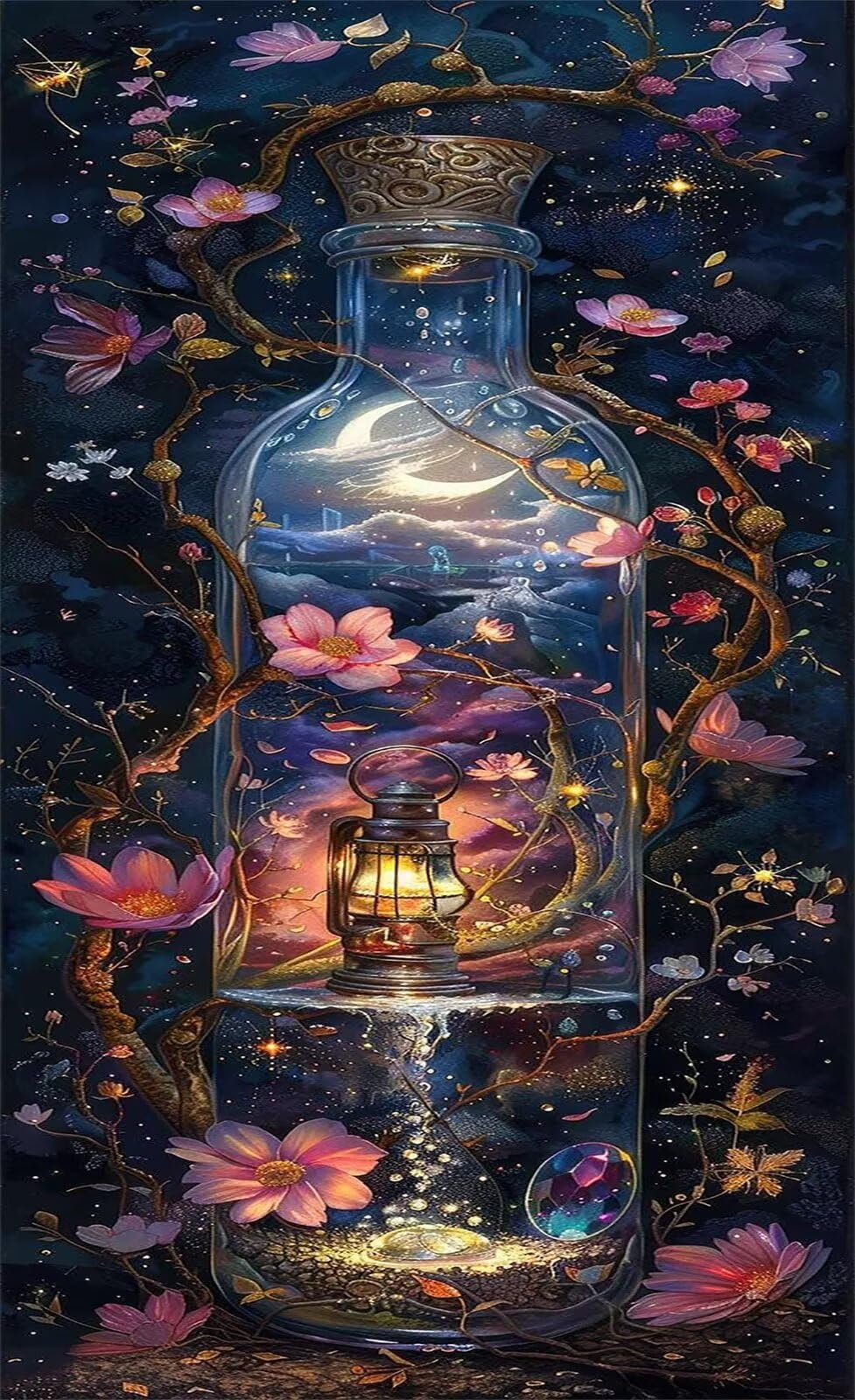 Blumenflasche Puzzle 1500 Teile für Erwachsene - Klassisches Gedächtnistraining & Gehirnjogging, Inklusive 1:1 Poster für Wanddeko (87x57 cm)
