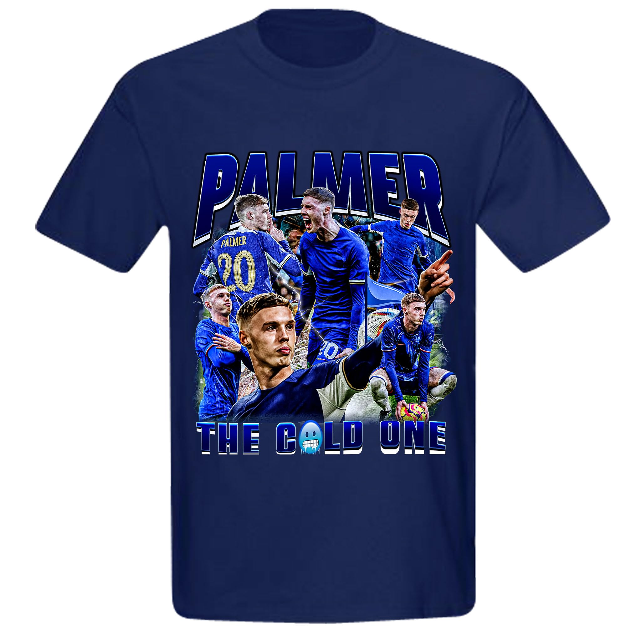 Cole Palmer 'The Cold One' England & Blues, maglietta da giocatore di calcio Cold Palmer, per adulti e bambini, unisex, in cotone